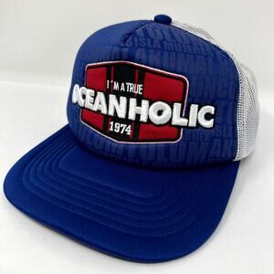 Banana Bay Hat Men Blue Snapback I'm a True Oceanholic 1974 Vintage Baseball Cap